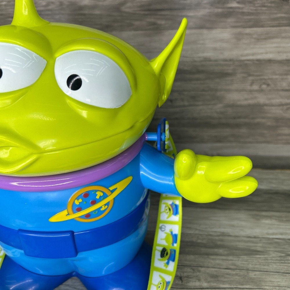 Disney Parks Toy Story Alien Popcorn Bucket w/ Strap Souvenir Pizza Planet Pixar - Picture 5 of 9